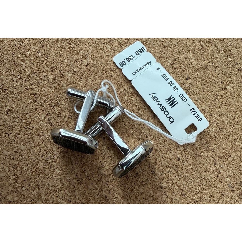 Brosway Ink BIK123 Mens Cufflinks Silver‎ Stainless Steel NWT